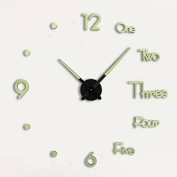 Часы настенные 3D Sigma самоклеящиеся с глянцевым эффектом люминофорные (10111114)