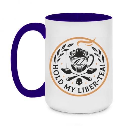 Чашка двухцветная Hold my liber-tea 420 мл Темно-синий (17441694-8-200719)