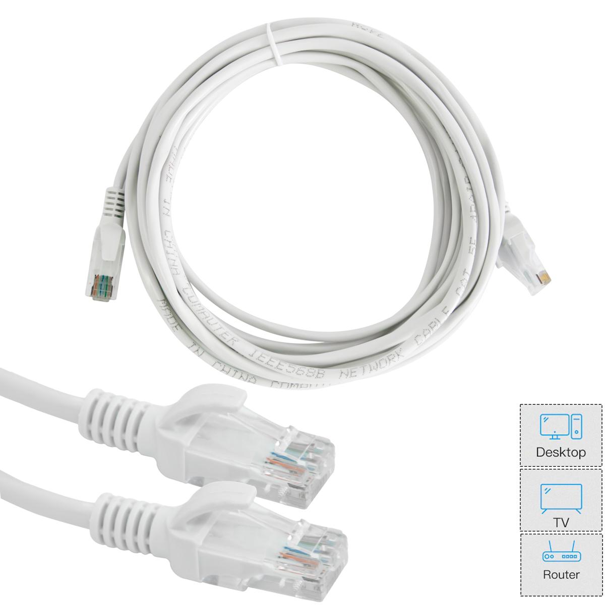 Кабель для інтернету патч корд Cat 5E HX 4,5 м Білий (1009902-White) - фото 2