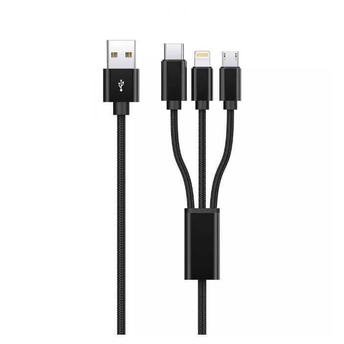 Кабель Baseus Tungsten Gold One-for-three Fast Charging Data 3в1 Micro USB/Lightning/Type-C 3,5A Кабель Baseus Tungsten Gold One-for-three Fast Charging Data 3в1 Micro USB/Lightning/Type-C 3,5A