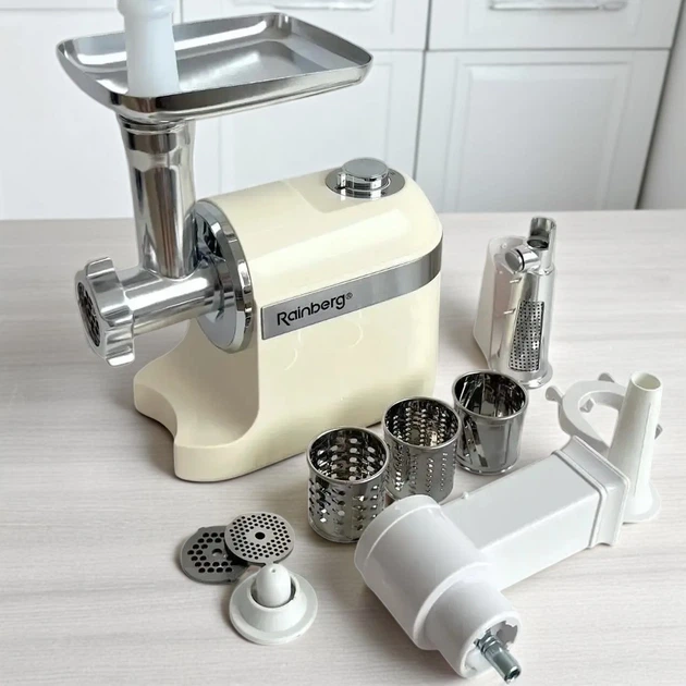 Мясорубка Rainberg RB-675 с реверсом и тремя терками 3800 Вт (PH00342)