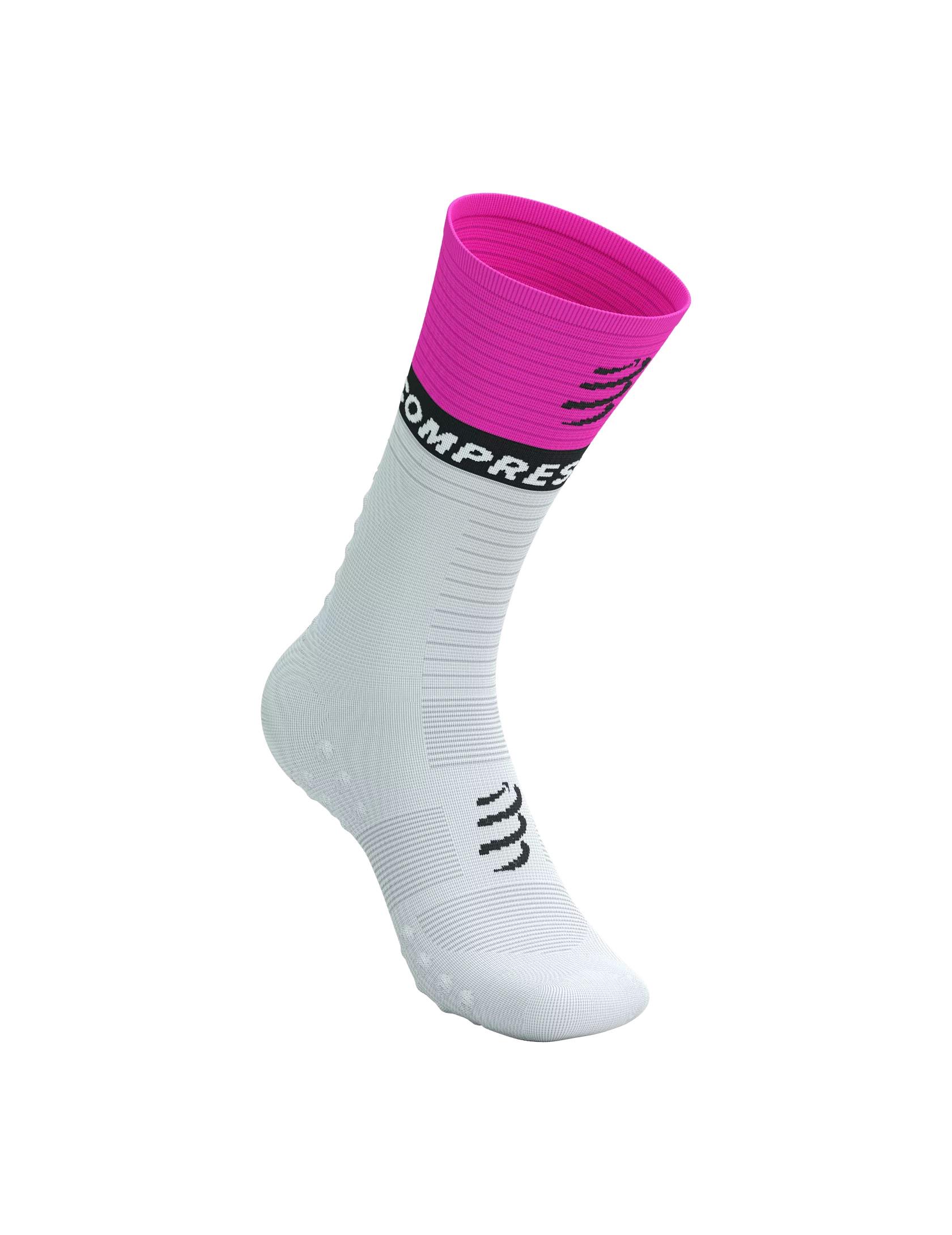 Шкарпетки Compressport Mid Compression Socks V2.0 T3 White/Safe Yellow/Neo Pink - фото 2