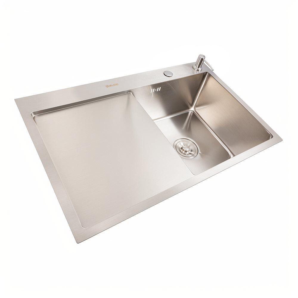 Мийка кухонна Valeso Handmade CM 78х50 R нержавіюча сталь круглий сифон 3,0/0,8 мм - фото 2 Мийка кухонна Valeso Handmade CM 78х50 R нержавіюча сталь круглий сифон 3,0/0,8 мм - фото 2