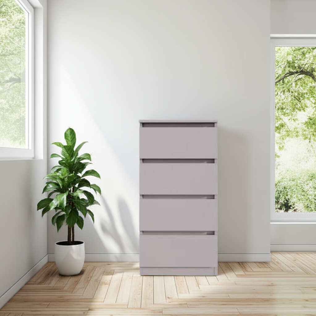 Комод MEBEX на 4 ящика 50х40х100 см Серый светлый (VM4B500LG) - фото 1