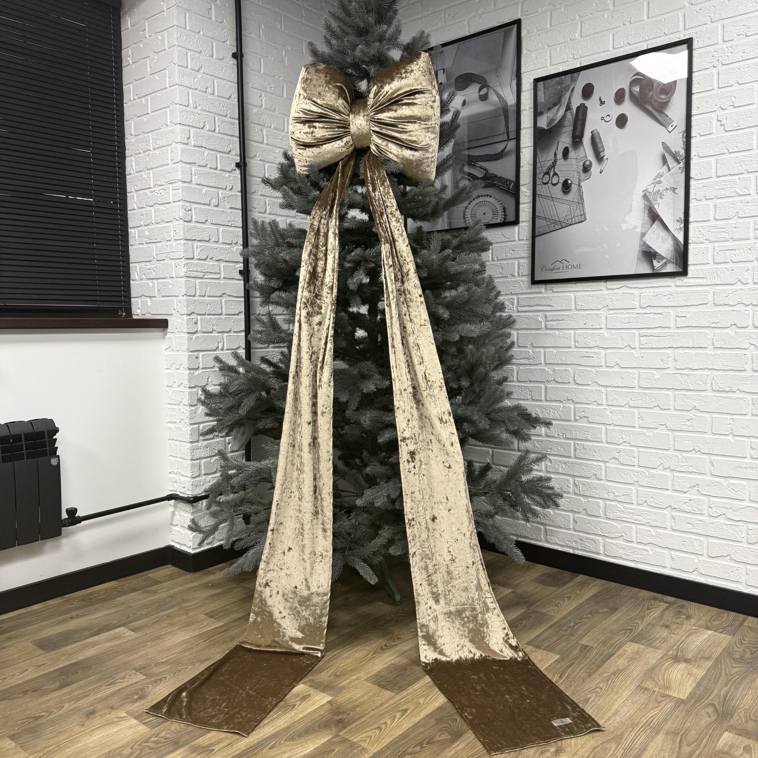 Бант для елки Comfort Home велюровый мраморный h 150 см