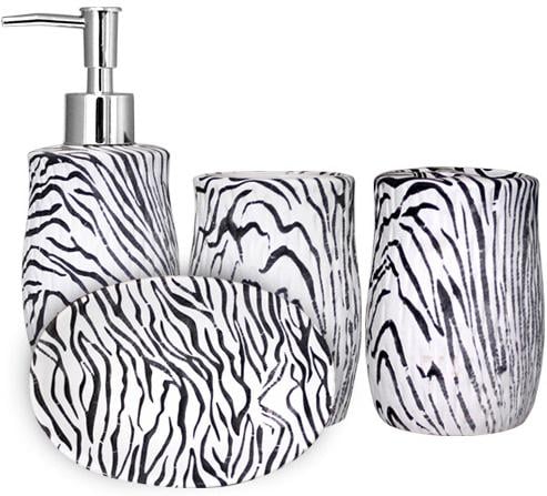 Набор аксессуаров Зебра для ванной комнаты 4 пр. керамика (ST-888-06-023)