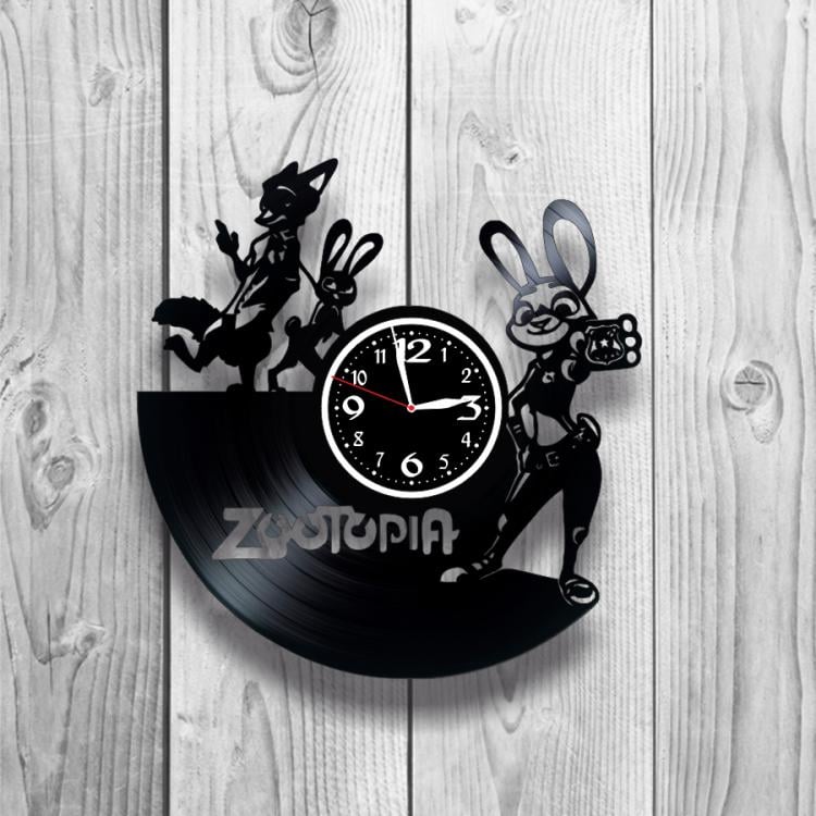 Часы настенные Зверополис 0369 из виниловой пластинки