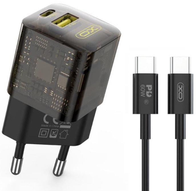 Зарядка швидка Xo CE05 QC3.0 PD30W Type C/USB кабель Type-C Brown (36823)