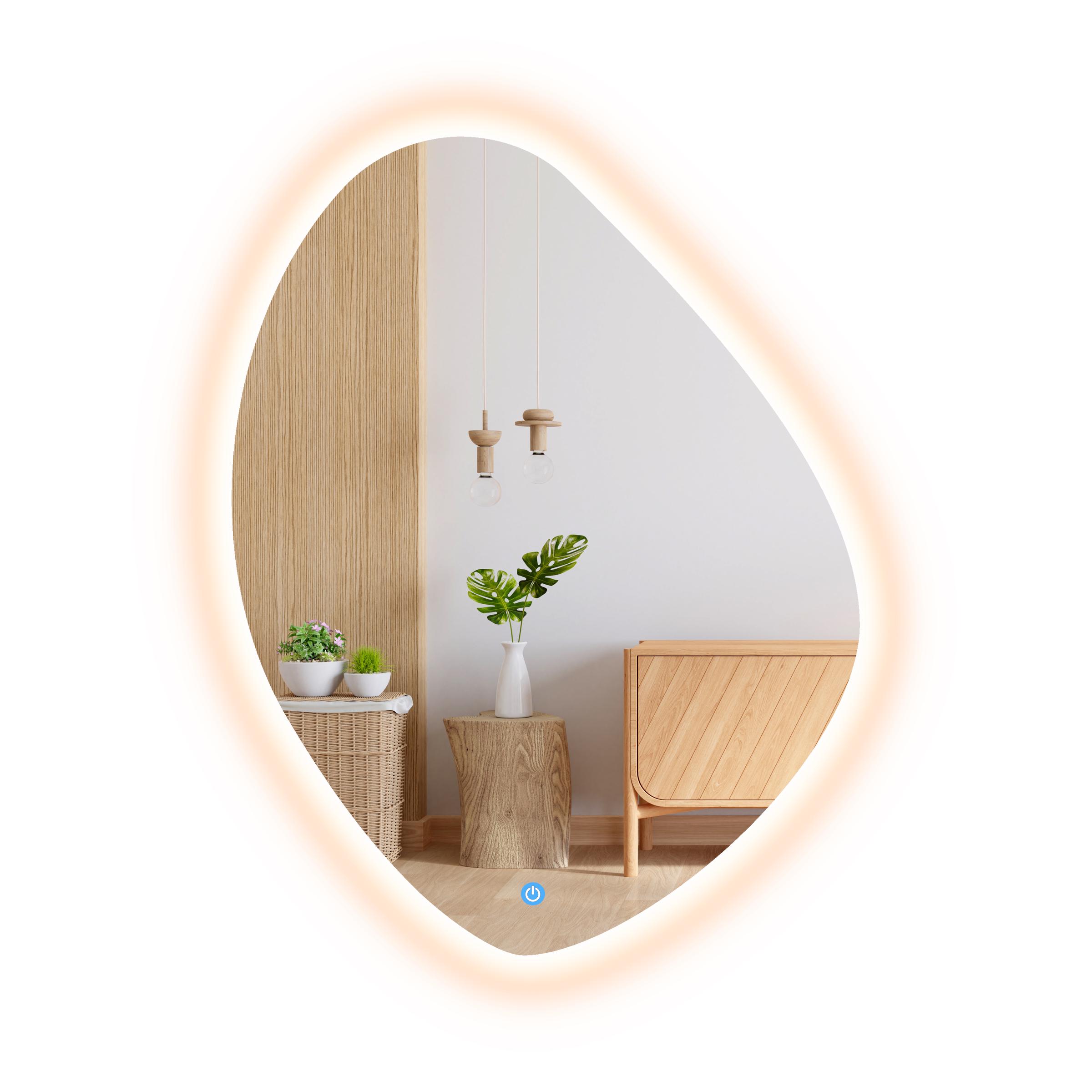 Зеркало фигурное La Mir Flora 2 с LED подсветкой с сенсором касания 70х95 см (flora11)