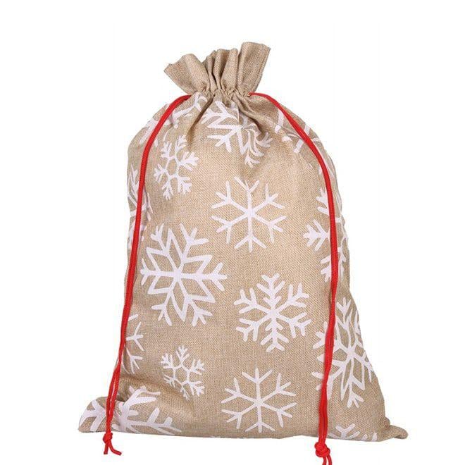 Мешок новогодний Flora Снежинки 40х60 см (50143)