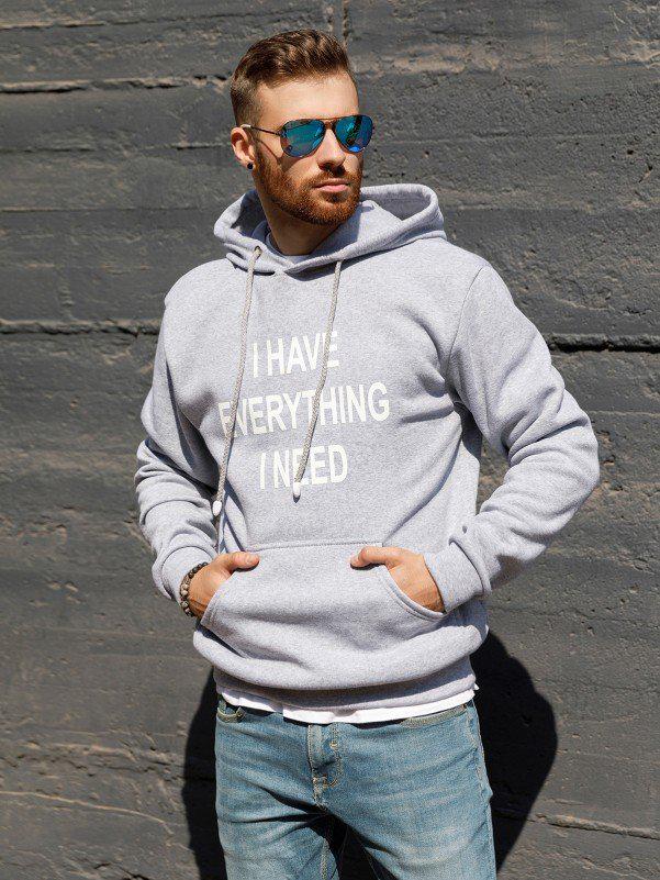 Мужская толстовка ISSA Plus M Серый (GN-445) Мужская толстовка ISSA Plus M Серый (GN-445)