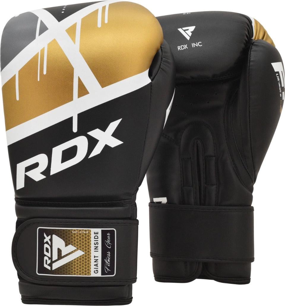 Боксерські рукавиці RDX BOXING GLOVES BGR-F7 10 Чорний/унцій Золотий (BGR-F7BGL 10)