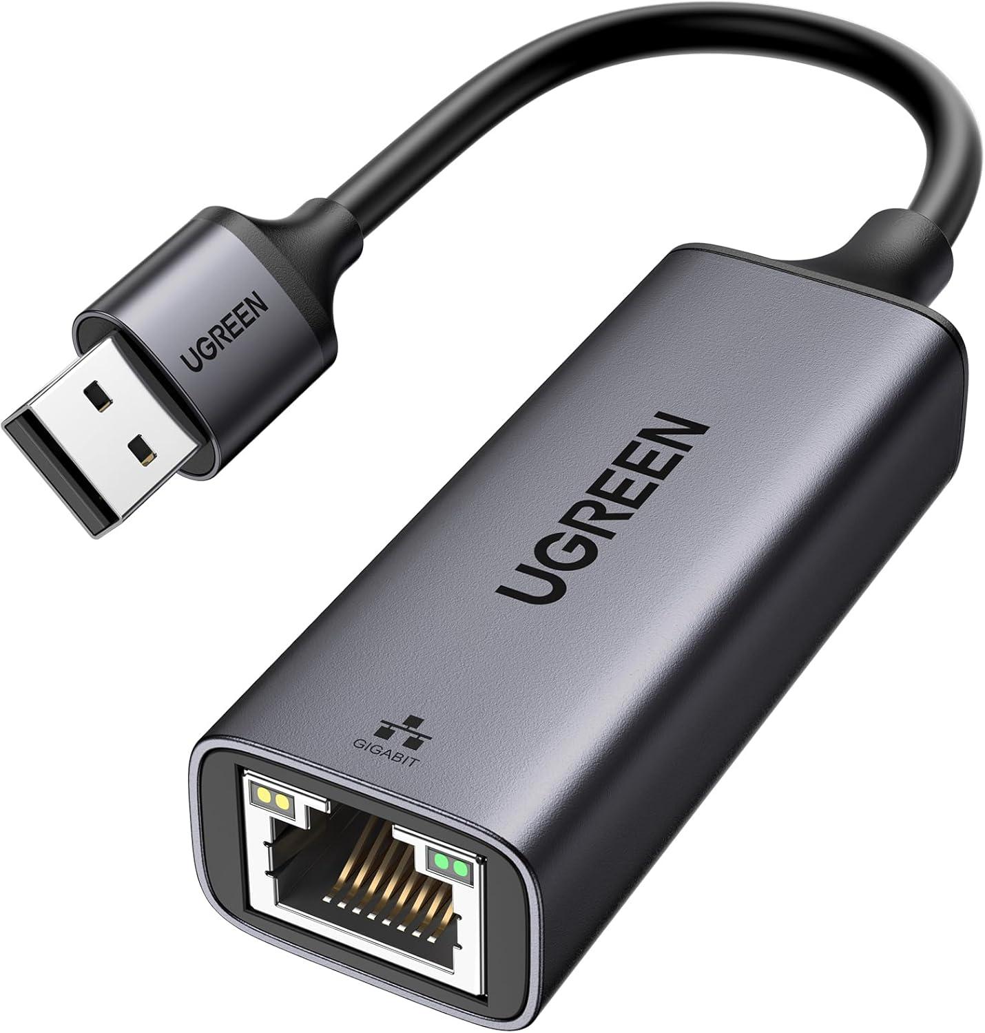 Сетевой адаптер RJ45 к USB-A UGREEN CM209 1000 Мбит/с совместим с Switch MacBook Pro 2022 XPS TV Box Steam Deck Grey (15736)