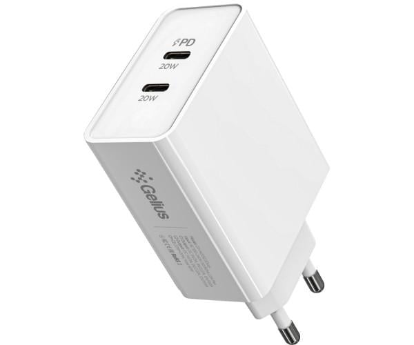 Сетевое зарядное устройство Gelius iDuo 40W GP-HC052 2 Type-C 2x20 W White