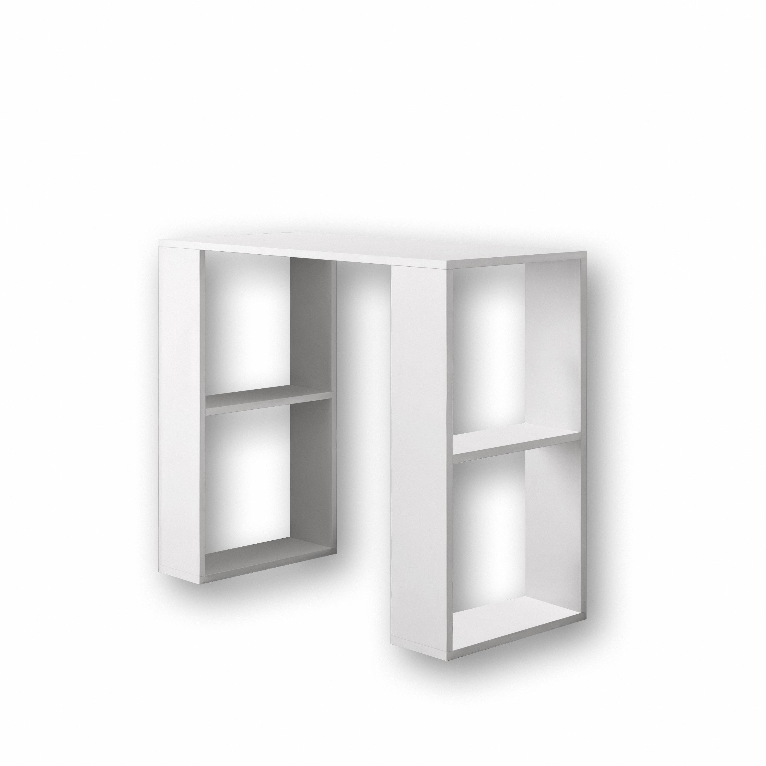 Стол письменный S-11 с полками 900х400х750 мм Белый - фото 2