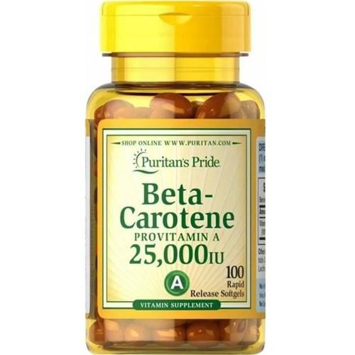 Витамин A Puritan's Pride Beta-Carotene 25,000 IU 100 Softgels