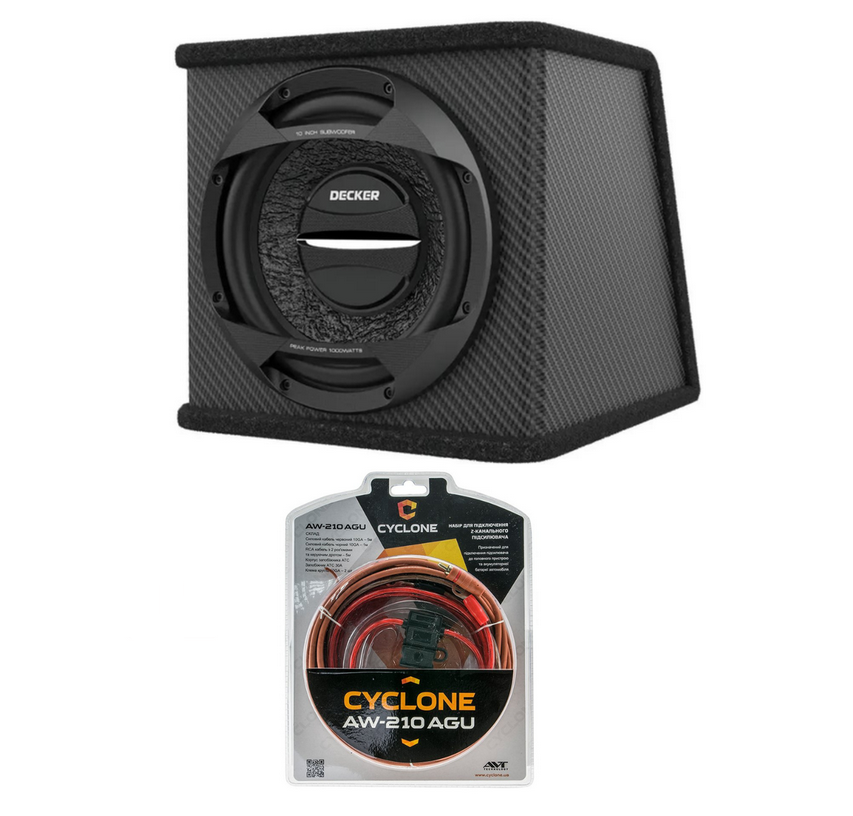 Сабвуфер автомобільний корпусний активний декер Decker DSW-300 12" 1200 Вт (102-970)