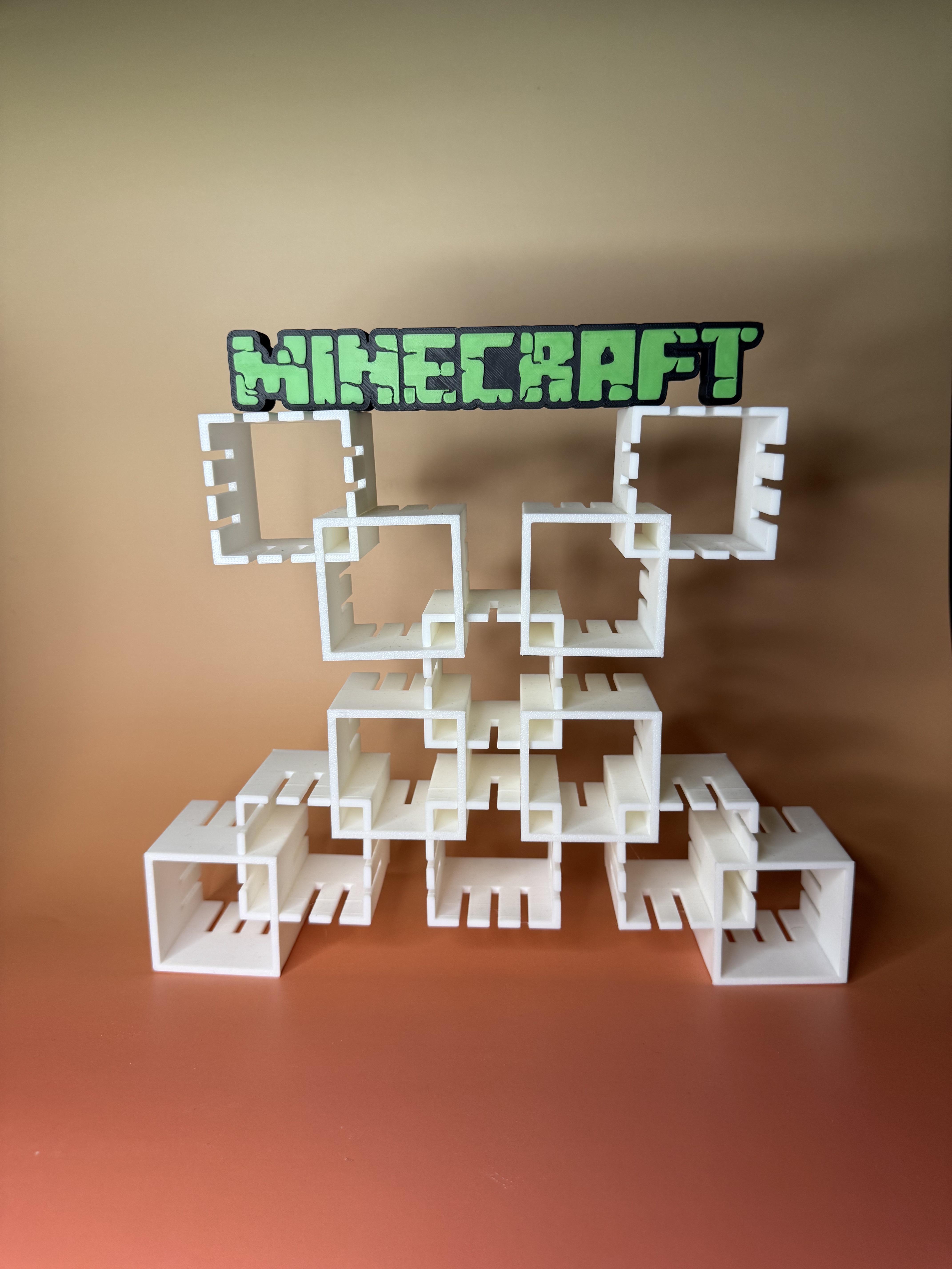 Полочка для фигурок Майнкрафт 24х24х5 см Белый