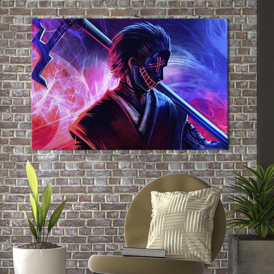 Настенный декор картина на холсте для интерьера Anime boy 80x54 см (665-1)