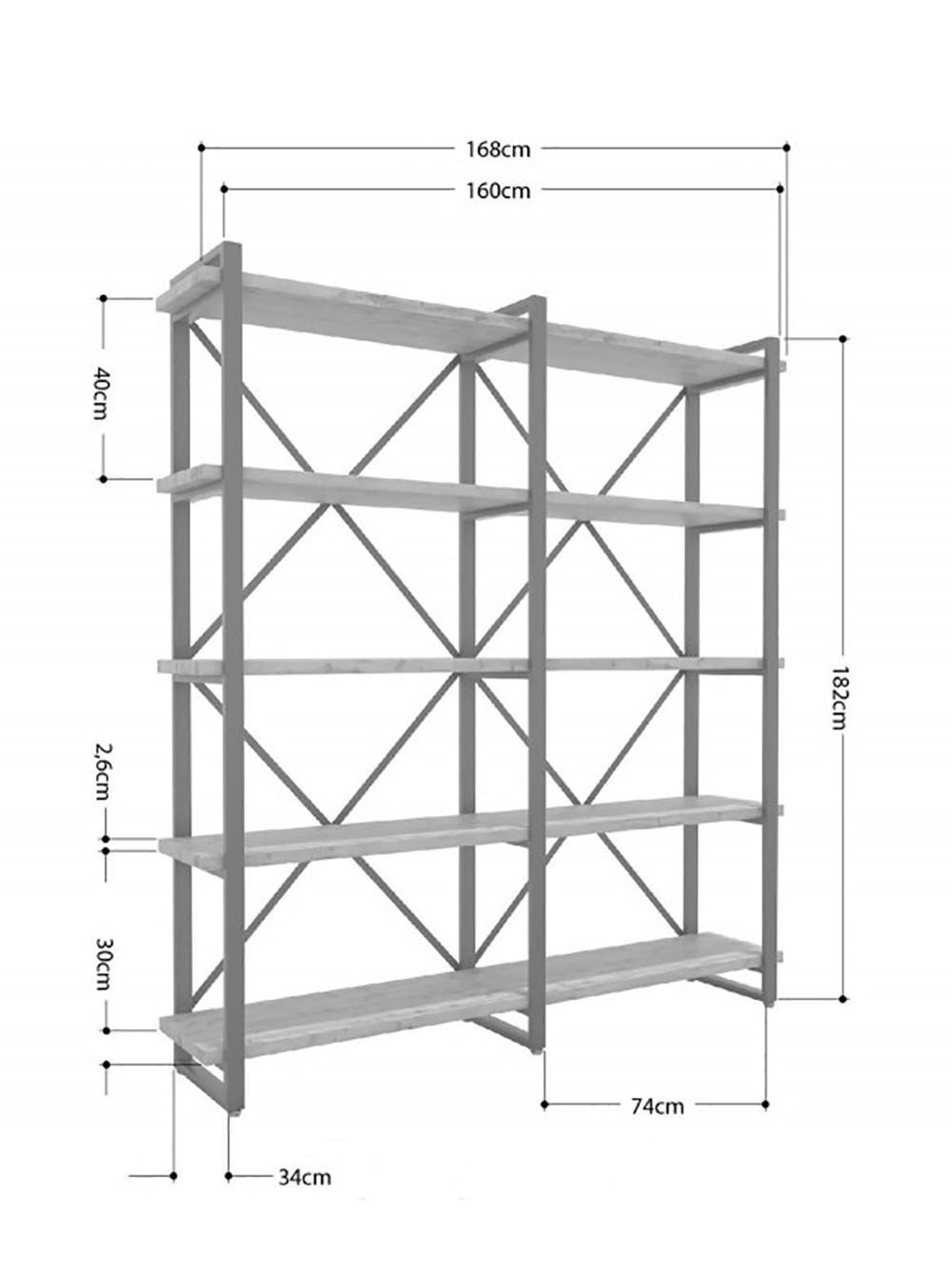Стеллаж MSM Айсберг 160х182-3 Loft (92908) - фото 2 Стеллаж MSM Айсберг 160х182-3 Loft (92908) - фото 2