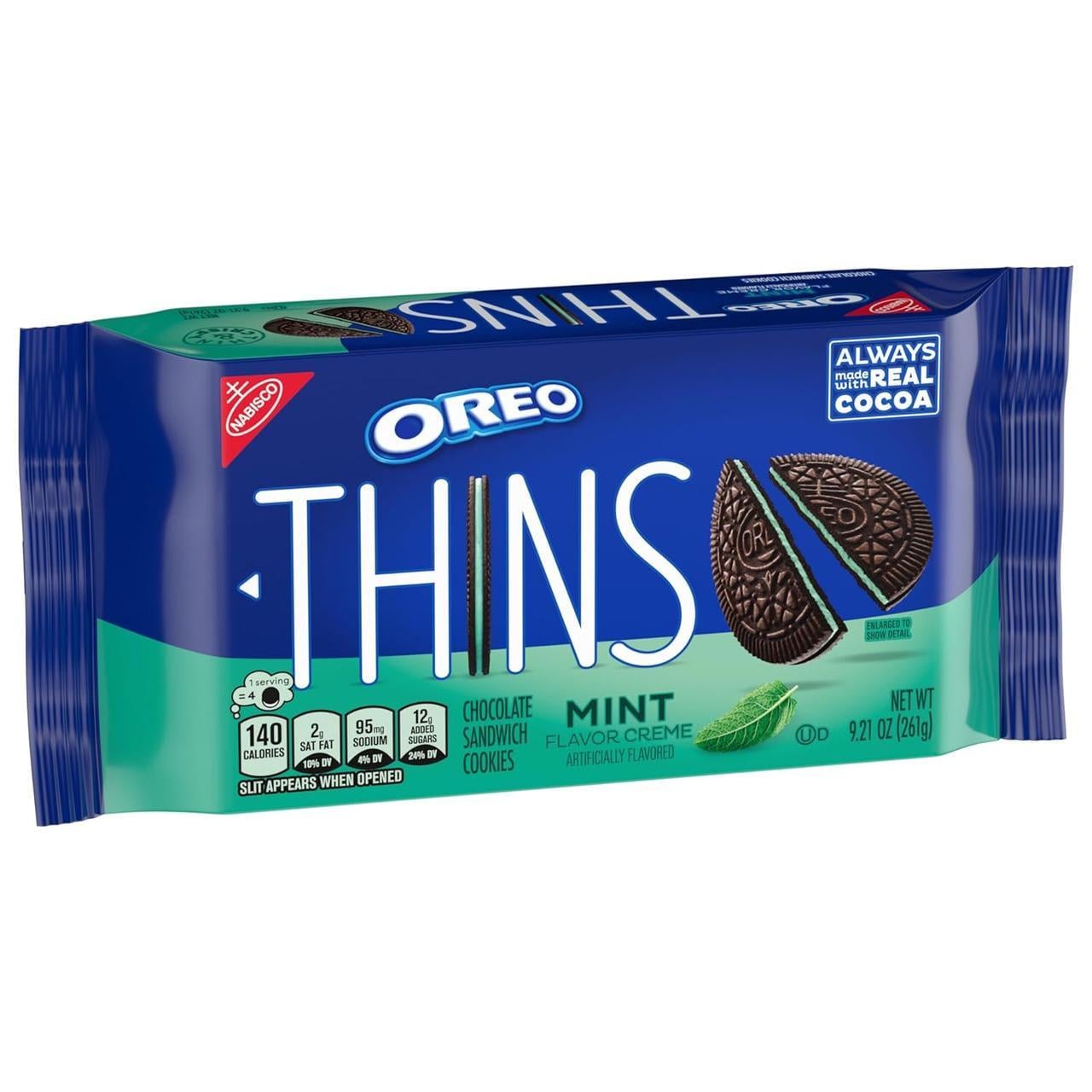 Печенье OREO Thins Mint Creme Chocolate Sandwich Cookies 260 г (2379207631)