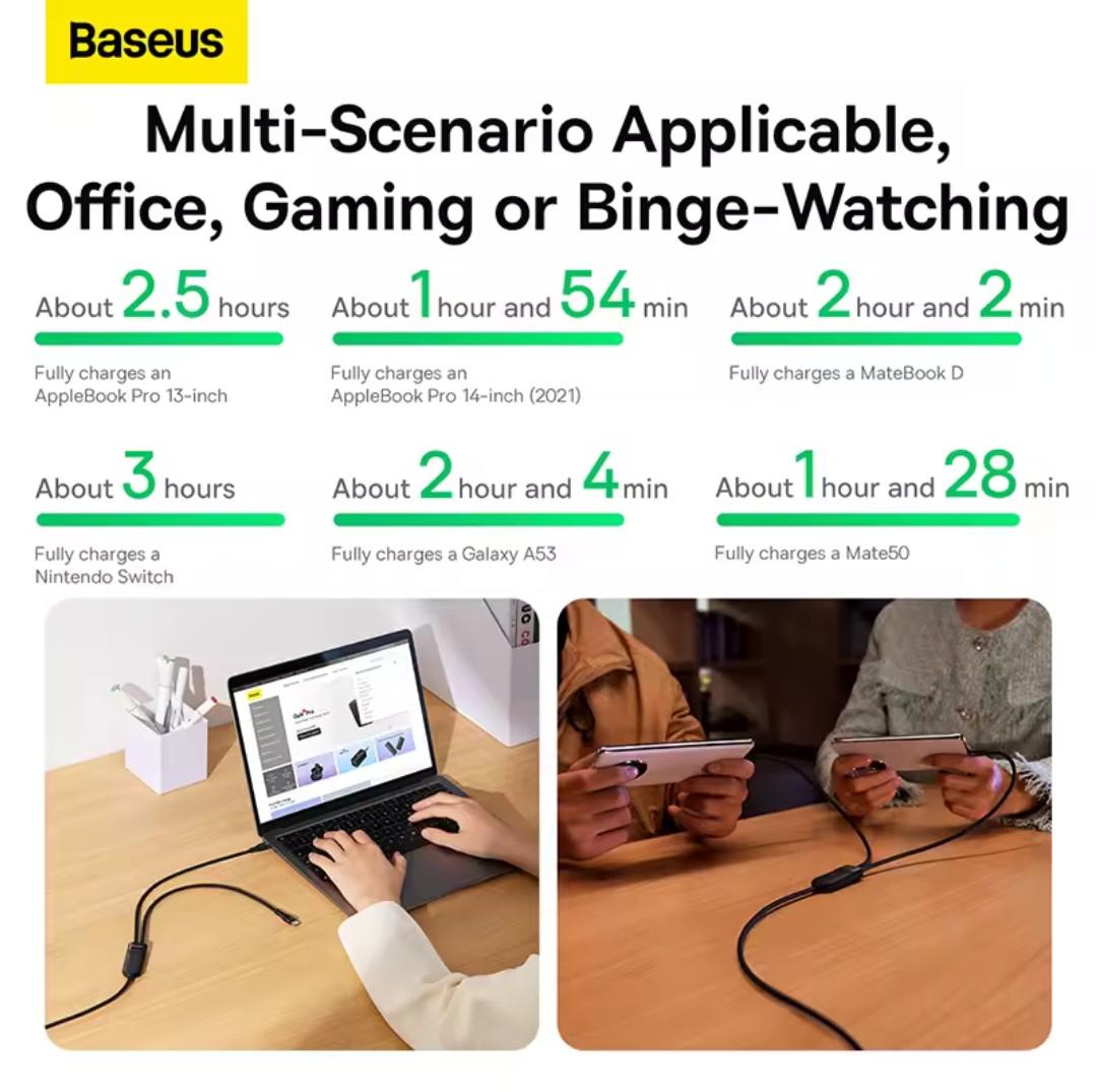 Кабель Baseus Fast Charging 2 Type-C 100W 2в1 1,5 м Black (25397381) - фото 6 Кабель Baseus Fast Charging 2 Type-C 100W 2в1 1,5 м Black (25397381) - фото 6