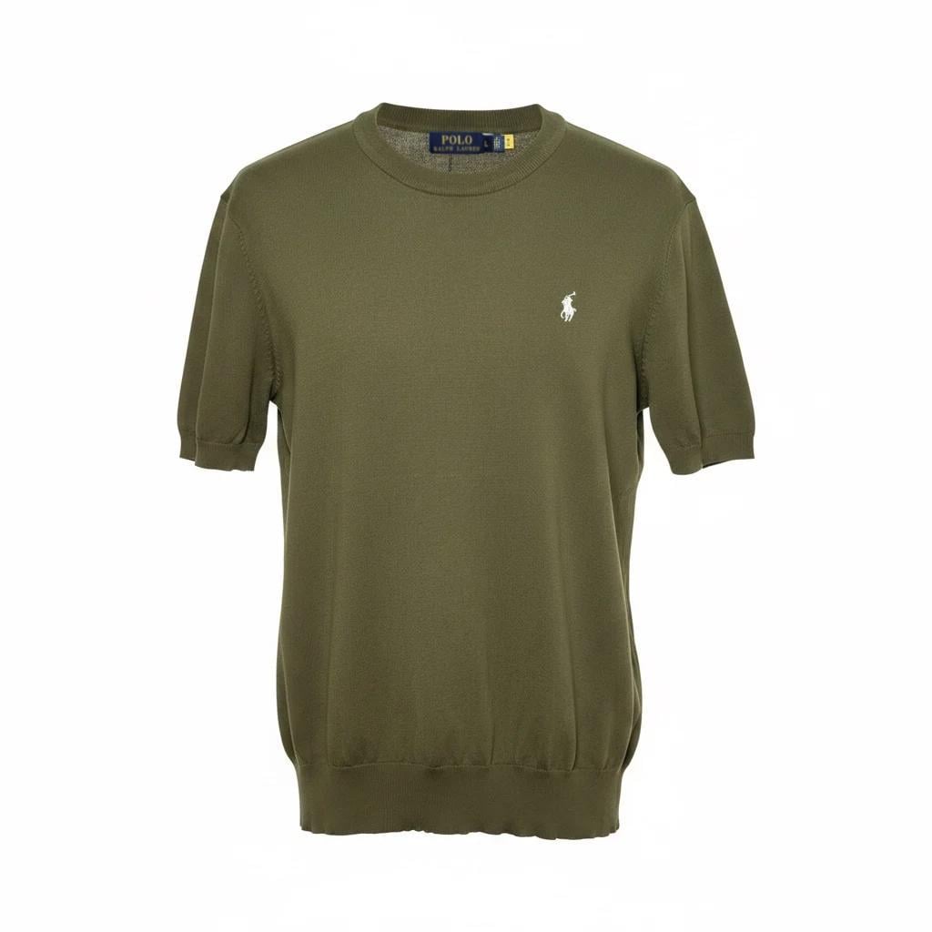 Футболка мужская в стиле Ralph Lauren Logo-Embroidered Cotton-Jersey T-Shirt Аrmadillo L Хаки (RL13004.2L)