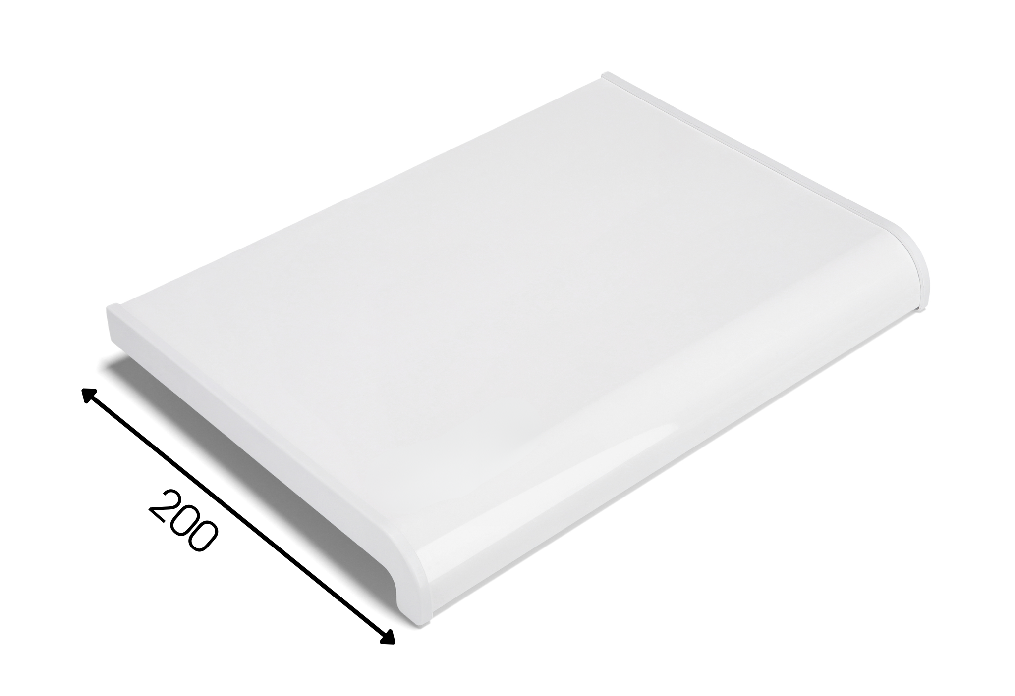 Подоконник SIMBUD 200 мм 1 пог. м Белый глянец (4578789) - фото 2