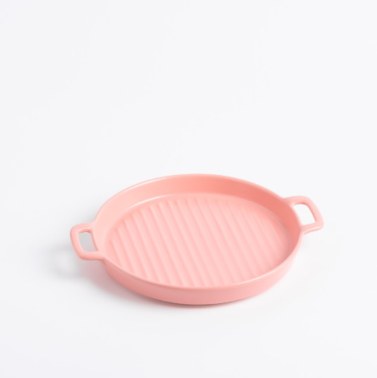 Блюдо с рифленым дном круглое 6741 22 см Розовый (4356278)