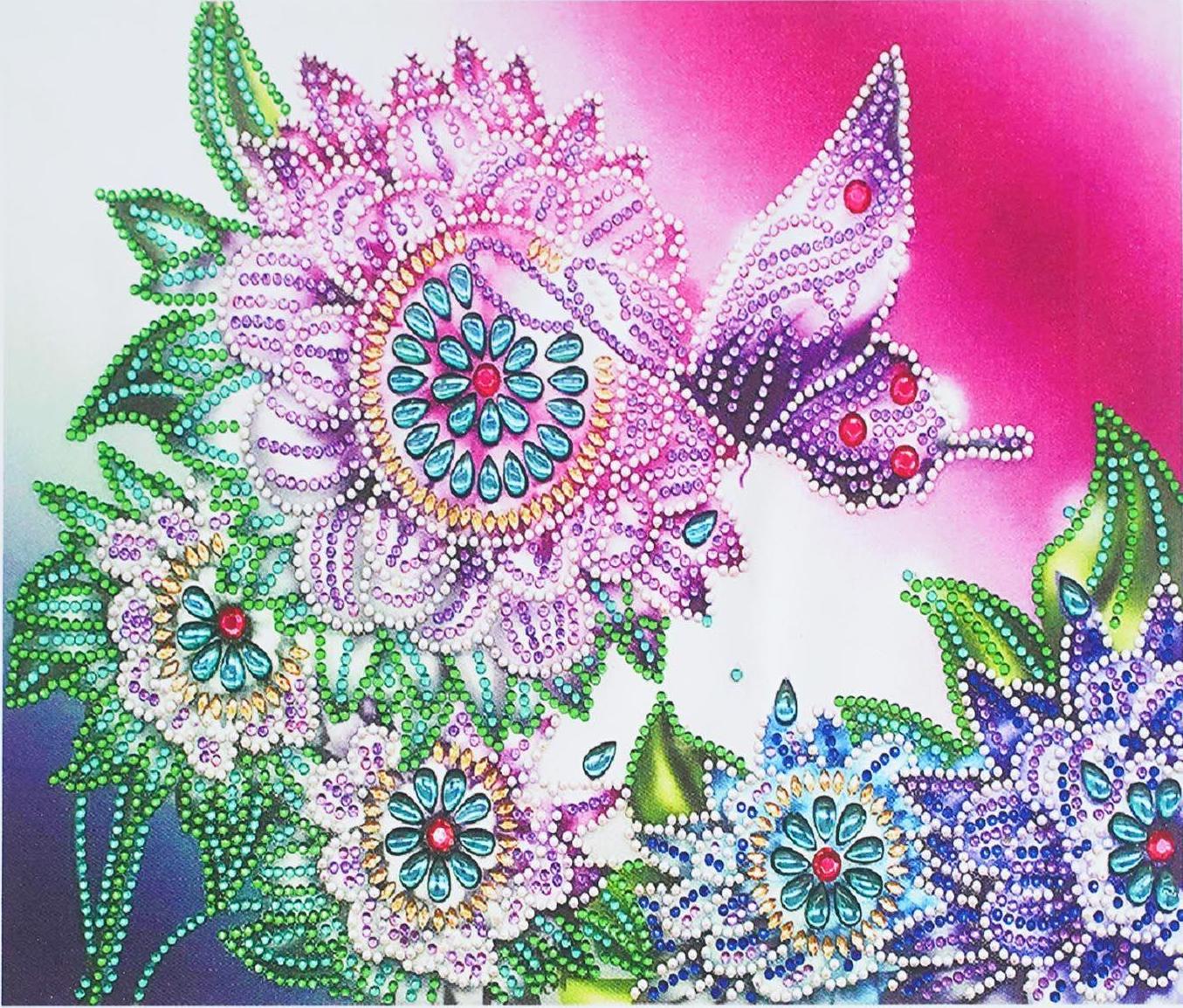 Алмазна мозаїка TK Group AL 86448/30 Метелик зі стразами різної форми в коробці 40х50 см (24707769)