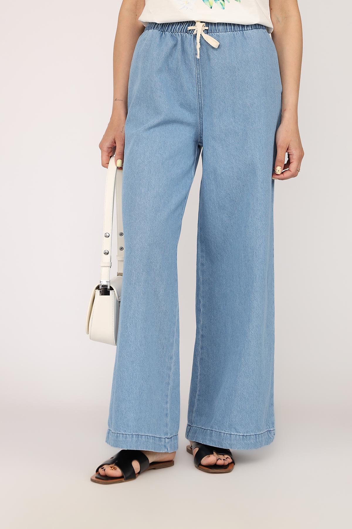 Джинсы женские Wide leg ЦБ-00271919 р. 48 Голубой (SKT001049884)