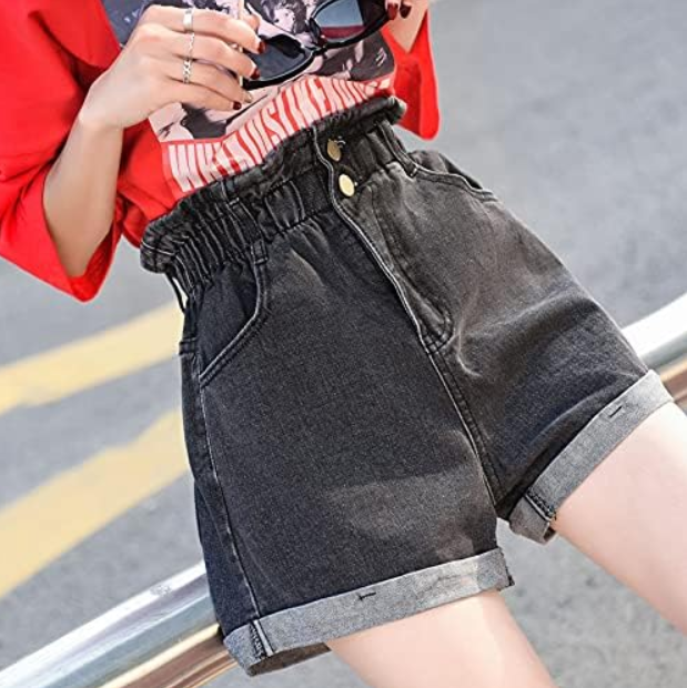 Шорты женские джинсовые высокая талия 4XL Серый (ШСА6) - фото 3 Шорты женские джинсовые высокая талия 4XL Серый (ШСА6) - фото 3