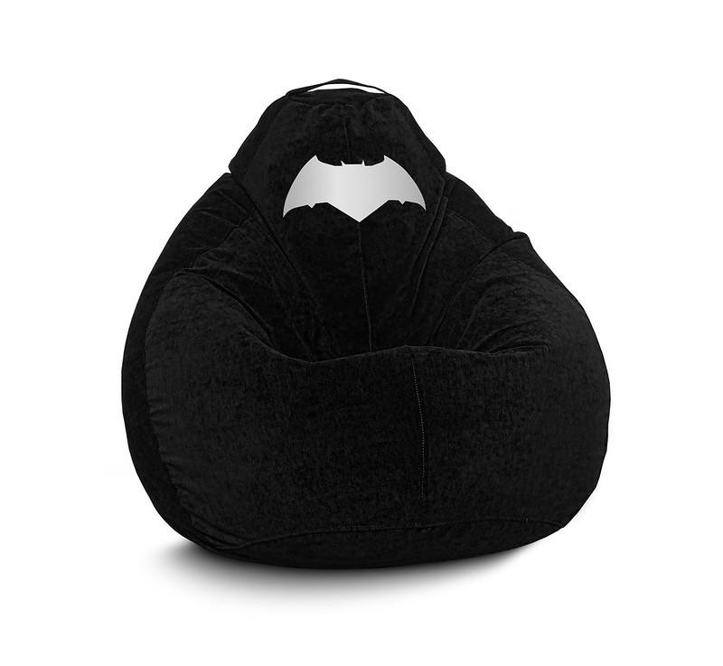 Кресло мешок iPuff Batman Флок XXL 90х125 см Черный