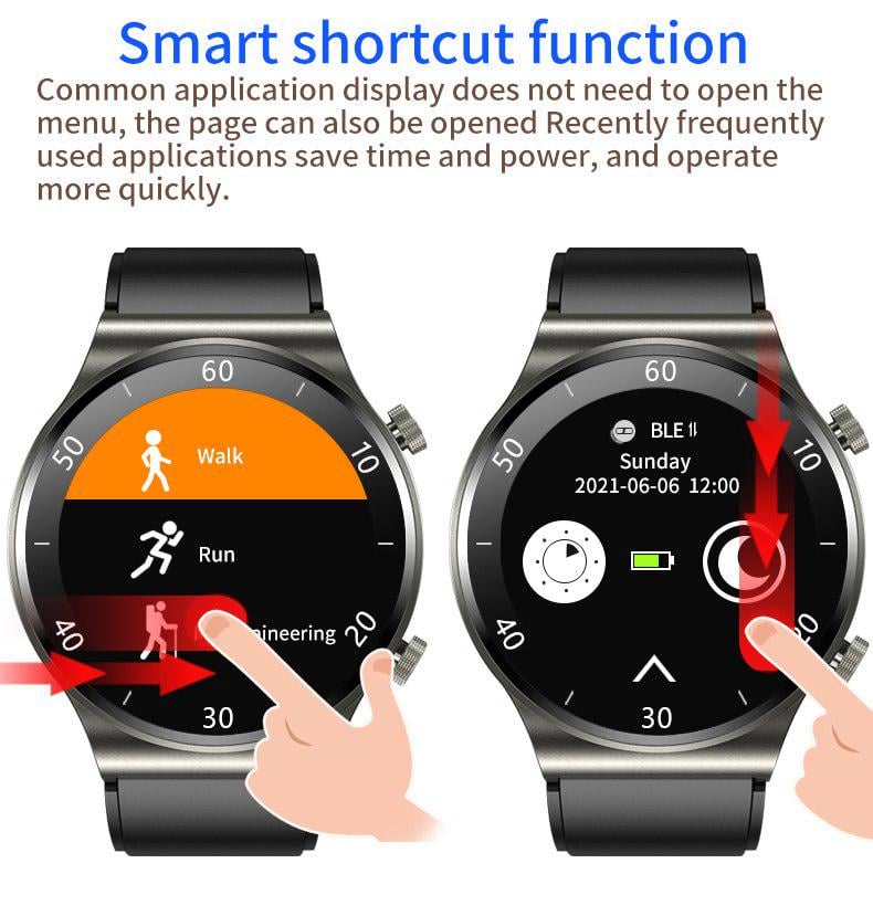 Смарт-годинник Bakeey S6 Pro розмова/тонометр/пульсоксиметр/ЕКГ Black - фото 6 Смарт-годинник Bakeey S6 Pro розмова/тонометр/пульсоксиметр/ЕКГ Black - фото 6