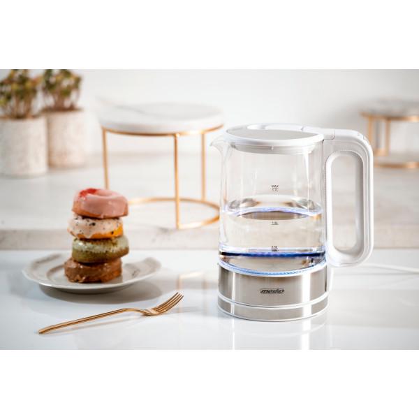 Электрочайник Mesko MS 1301 стеклянный с установкой температуры 2200 Вт 1,7 л White (MS1301W) - фото 9 Электрочайник Mesko MS 1301 стеклянный с установкой температуры 2200 Вт 1,7 л White (MS1301W) - фото 9