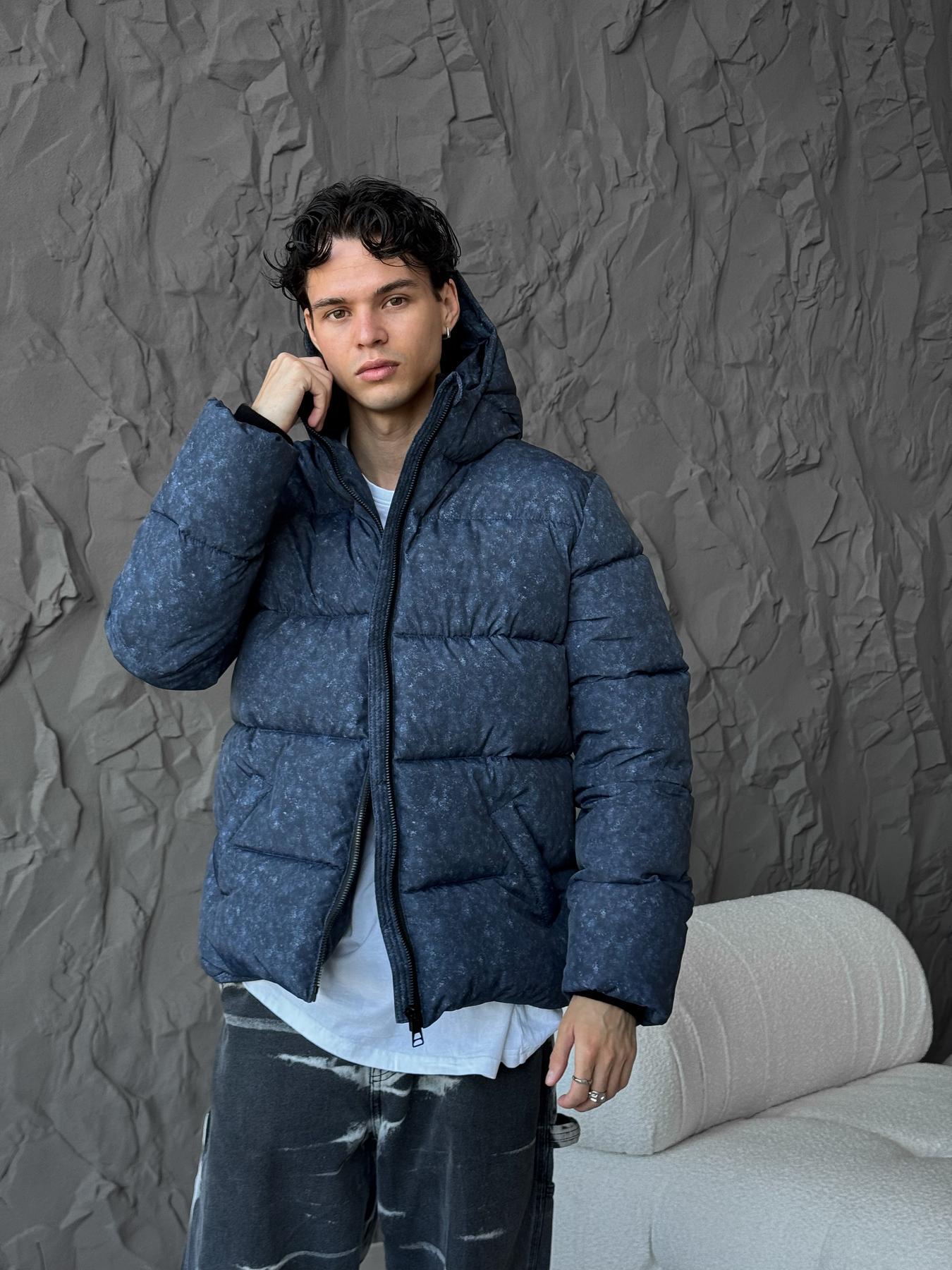 Пуховик Navi до -25°С зимний мужской с капюшоном S Темно-синий (26636)