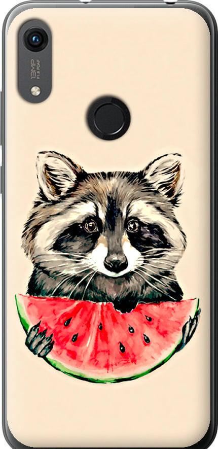 Чехол на Huawei Honor 8A Енотик с арбузом (4605u-1635-42517)