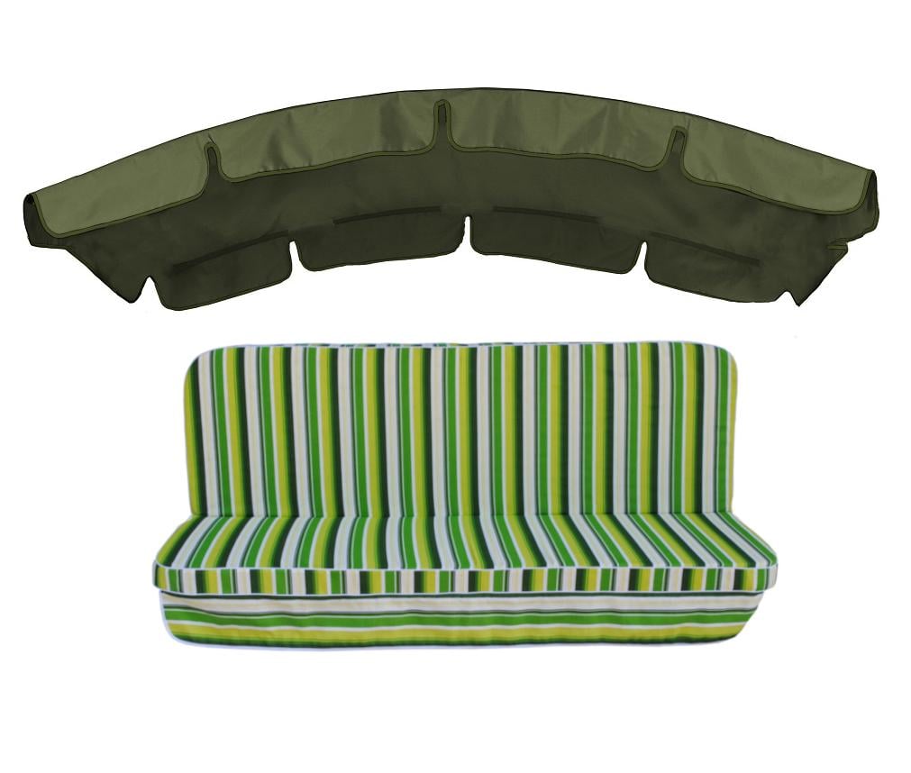 Комплект подушек для качелей eGarden Verrano 180x110x6 тент 120x210 Хаки Комплект подушек для качелей eGarden Verrano 180x110x6 тент 120x210 Хаки