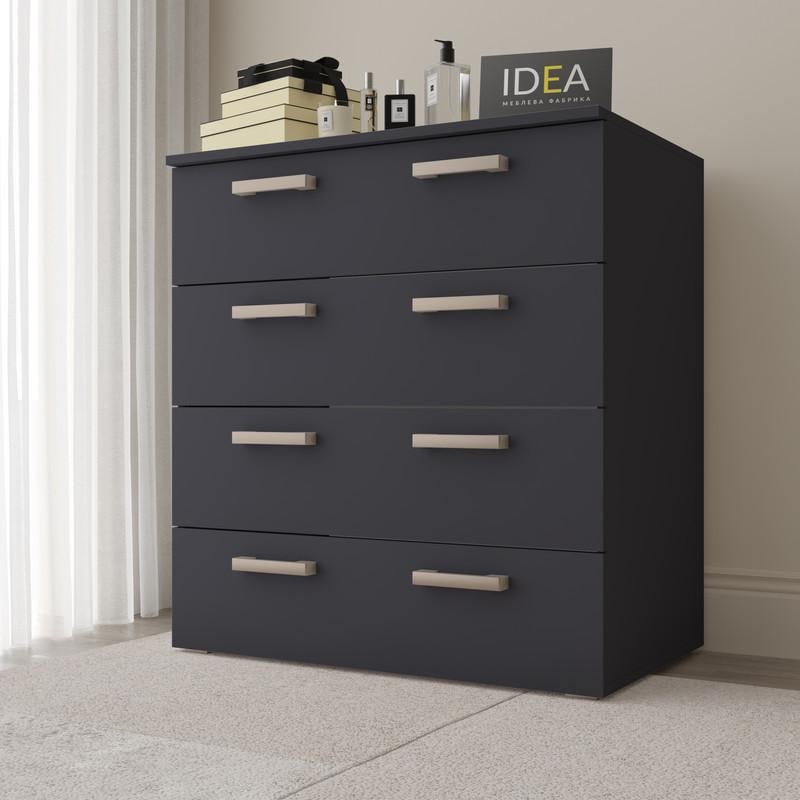 Комод Idea ТКБ-361.2 на 4 шухляди Антрацит (26718326) - фото 1 Комод Idea ТКБ-361.2 на 4 шухляди Антрацит (26718326) - фото 1