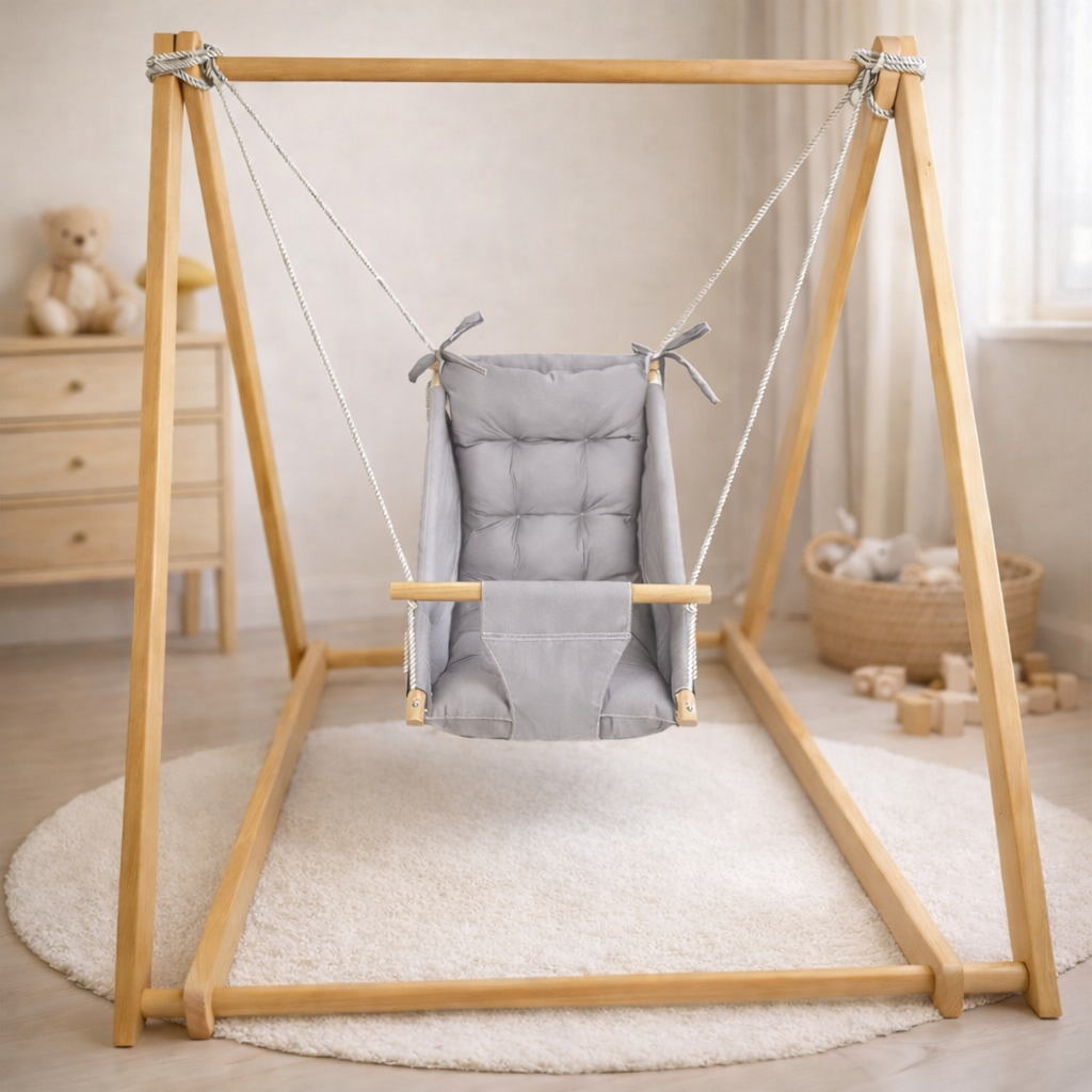 Комплект Деревянная опора и Колыханка хлопок Светло-серый (gs-9159) Комплект Деревянная опора и Колыханка хлопок Светло-серый (gs-9159)