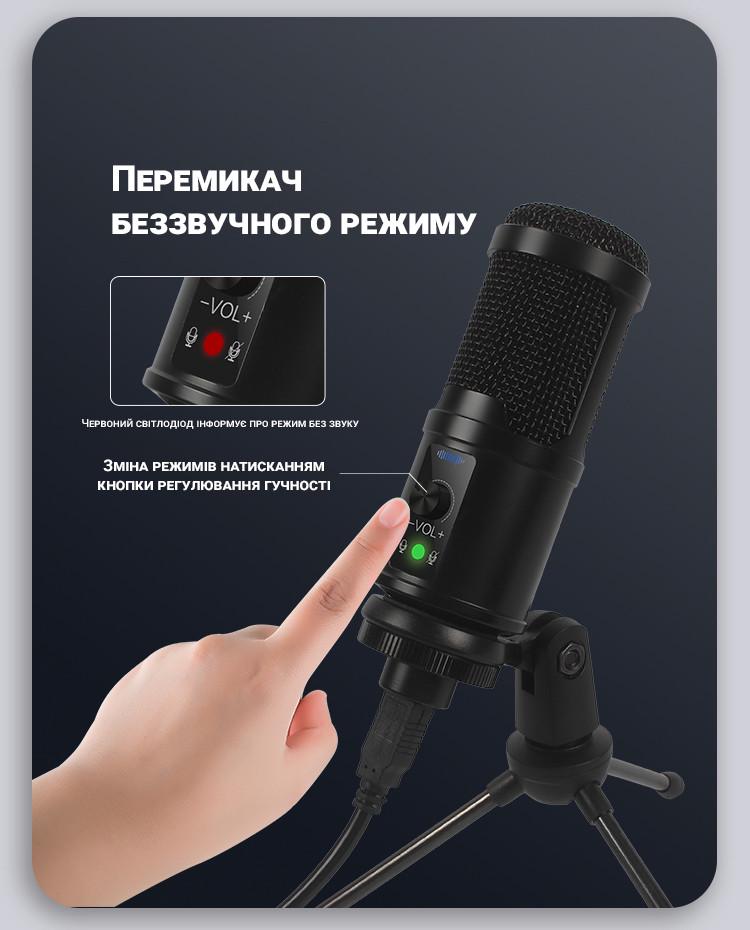 ᐉ Профессиональный студийный USB микрофон Andoer BM-65 конденсаторный ...