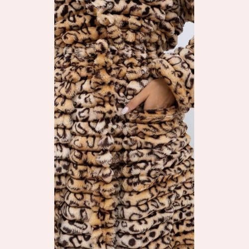 Халат женский махровый Woman Romance Style 20768 3XL Шарпей/Леопард (X-0001-3XL) - фото 4