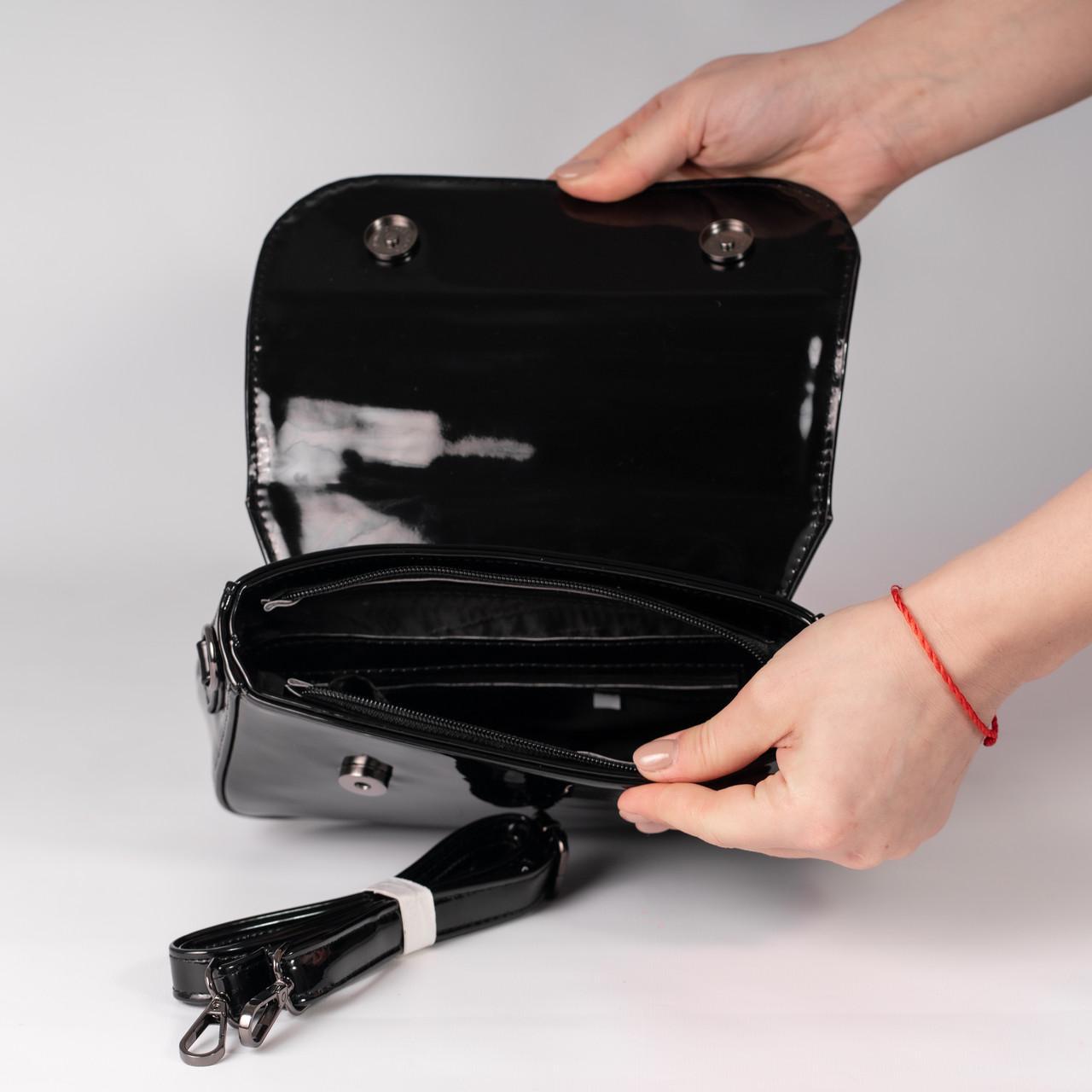 Сумка женская багет XENIA № 07-24 Черный - фото 4