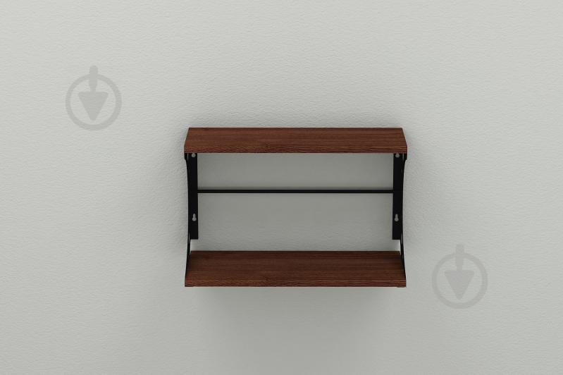 Полка настенная Ferrum-decor Букин 330x500x240 металл Черный ДСП Венге 16 мм (BUK0003)