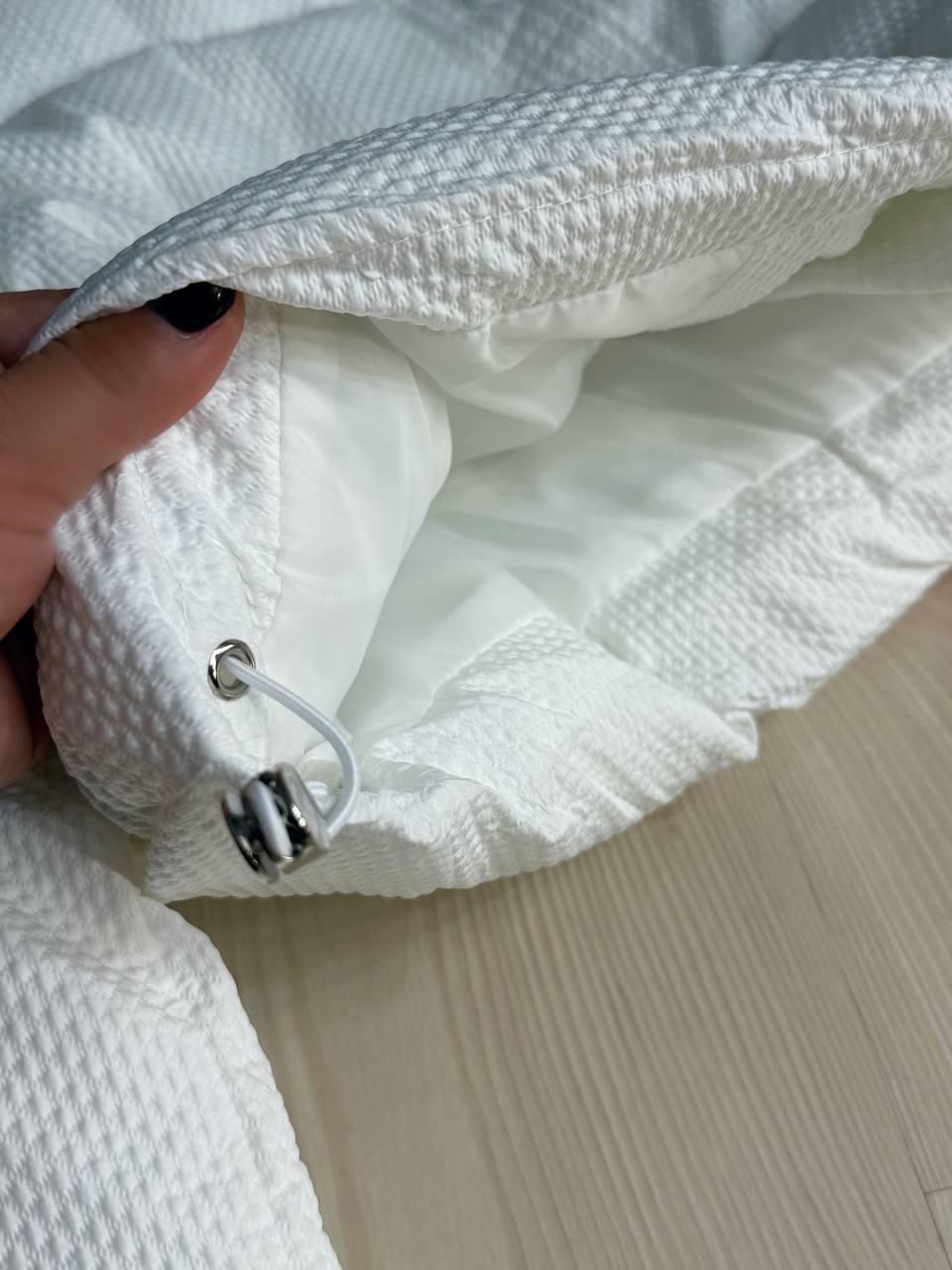 Куртка женская LADY YEP 10039 вафельная пуффер оверсайз с капюшоном р. 42 Белый (4883) - фото 8