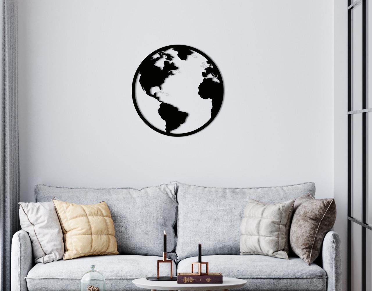 Декоративное панно на стену Upwood Decor Globe1 30х30 см Black (1516522037)