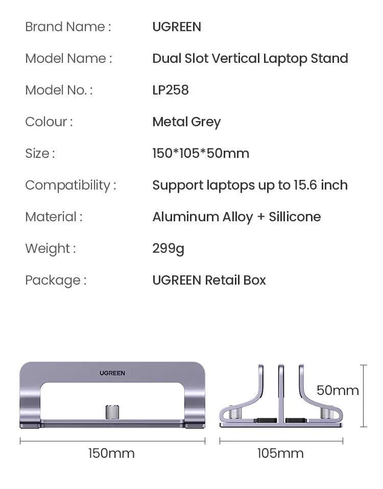 Підставка для ноутбука UGREEN LP258 Aluminium (60643) - фото 11