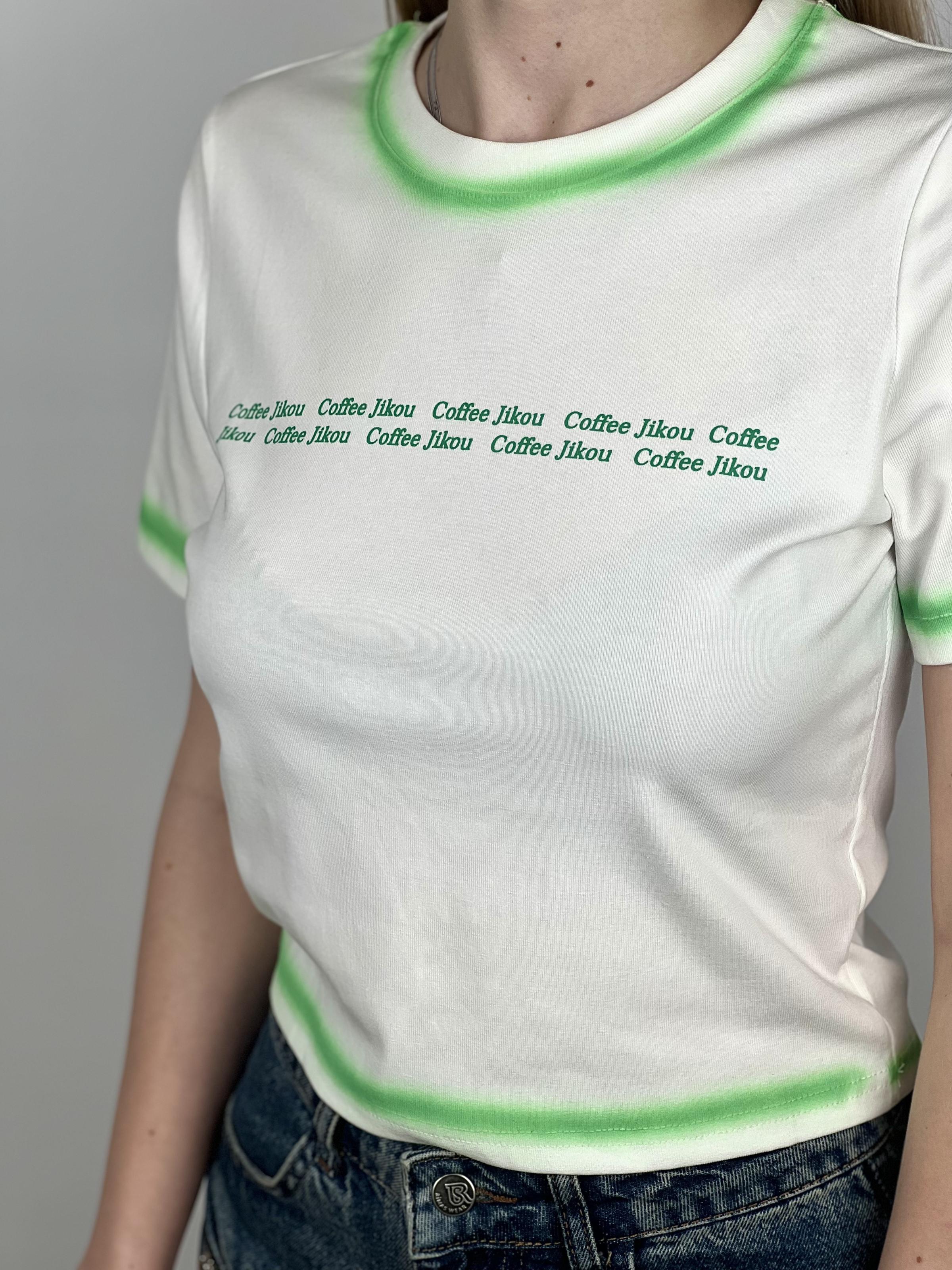 Футболка женская Coffee с контрастными рукавами OS Белый (#2731-05) - фото 4 Футболка женская Coffee с контрастными рукавами OS Белый (#2731-05) - фото 4