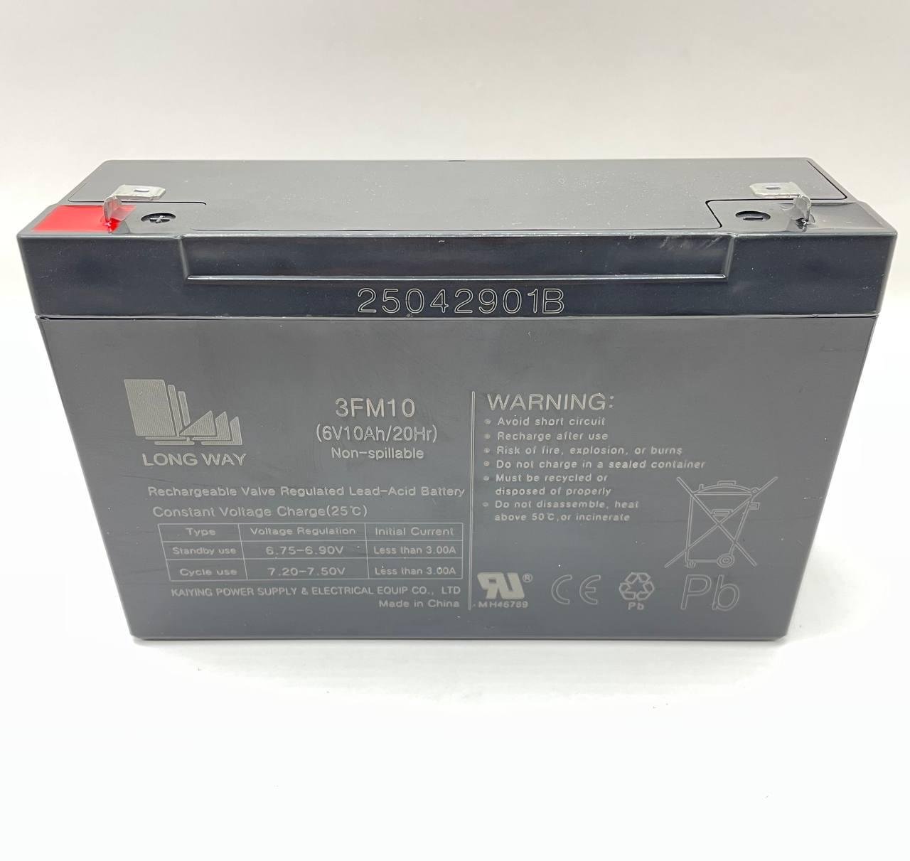 Акумуляторна батарея Long Way 6V 10AH 3-FM-10 для дитячого транспорту (w4483)