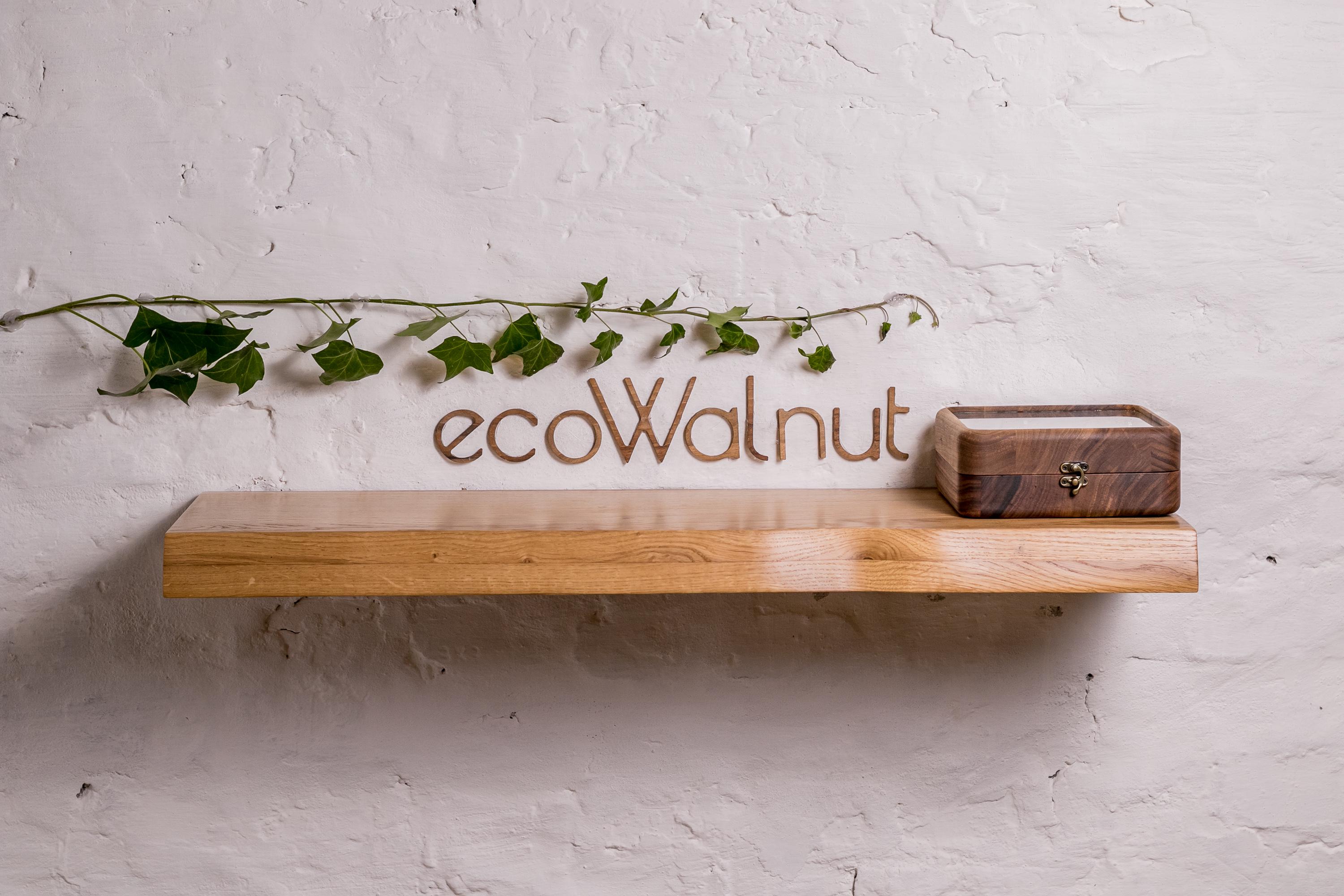 Полиця настінна EcoWalnut з деревини дуба прихованого монтажу L (Дуб EF-9.4) - фото 7